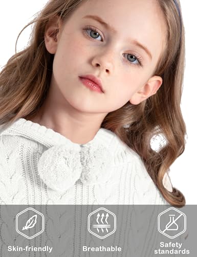 Image of BOBOYOYO Cape for Girls Hooded Cable Knit Poncho Sweaters Kids Shawl