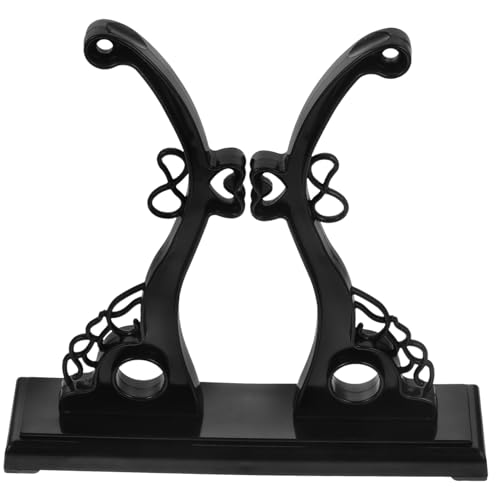 VALICLUD Soporte para Abanico Redondo Estilo Chino Exhibidor Elegante y Compacto Base Estable para Abanicos de Mano Decoración Clásica para Escritorio Color Negro