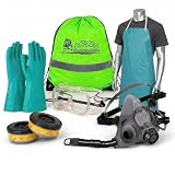 Aabaco Pesticide & Chemical Starter Protection Kit – Full Ppe Safety Set For Spraying & Handling – Includes Chemical Resistant Apron, Respirator, Nitrile Gloves, & Safety Goggles