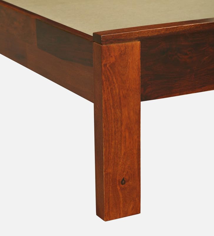 Image of Solid Sheesham Wood Admire Single Bed Without Storage | Wooden Single Bed Cot Palang Furniture for Bedroom Living Room Home and Hotel (Honey Oak Finish)