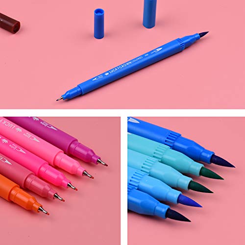 Aibecy 60 cores caneta marcador de pintura 0,4 mm ponta fina e ponta de pincel marca-texto 1-2 mm pa