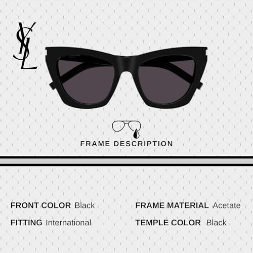 SAINT LAURENT SL 214 KATE Cat-Eye shape Sunglasses + Bundle with eSHADES Luxury Eyewear Kit3