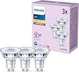 Philips pack de 3 ampoules LED GU10, 50W, blanc chaud