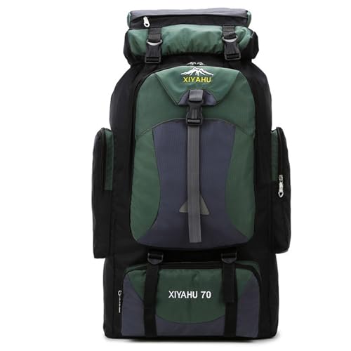 LAWAIA Plecak 70L Duża Podróżna Taktyczna Wojskowa Trekking Ultralekki Piesze Wycieczki Mężczyźni Kobiety Wodoodporne Góry Siłownia Torba Wędkarska, Zielony