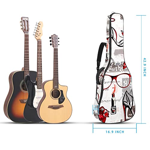 Étui rembourré imperméable Oxford avec bandoulière réglable pour guitare Rouge à lèvres - Les Beatles, Paul McCartney, John Lennon, RIngo Starr, George Harrison Étui rembourré imperméable Oxford avec bandoulière réglable pour guitare Rouge à lèvres – Image 6