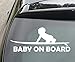 Pegatina surfera Baby Surfer on Board Funny Car/Bumper Vinyl Decal Sticker 210mm (Blanco)
