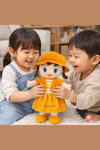 Image of Winky Doll Soft Toy for Girls Boys Kids,Orange,Rag Dolls,Cute Plush Stuffed Baby Teddy Gift Birthday, 40cm