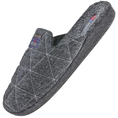 BEPPI Zapatillas de Casa Hombre para Con Forro Suave y Cálido, Suela Antideslizante Perfectas para Invierno Estilo Moderno (Negro, Sistema tallas calzado EU, Adulto, Hombre, Números, mediano, 43)