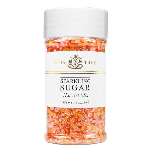 India Tree Harvest Mix Sparkling Sugar, 3.5 oz | Vibrant Fall Blend of Red, Orange, Yellow & White (Pack of 2) image 3