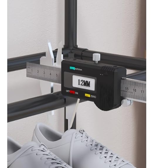 Image of TRADY 6 -Tier Shoe Rack,Stackable Wide Shoe Shelf for Shoe Storage,Sturdy Shoe Stand,Non-Woven Fabric Long Shoe Organizer for Closet,Shoe Holder for Entryway and Bedroom [ Black - White ]