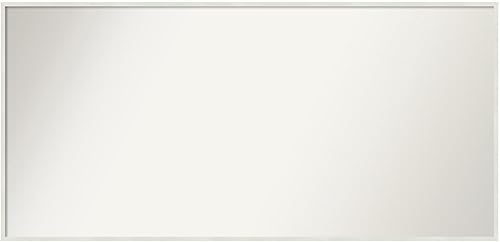 Amanti Art Espejo de baño blanco para sobre el fregadero, 22 x 45 pulgadas, espejo de tocador rectangular blanco Lucie, marco de madera moderno de