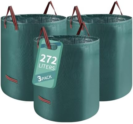 Sacs à Déchets Jardin 120L Ultra-résistants - Lot De 5 Avec Poignées - Pour Feuilles, Débris, Légumes