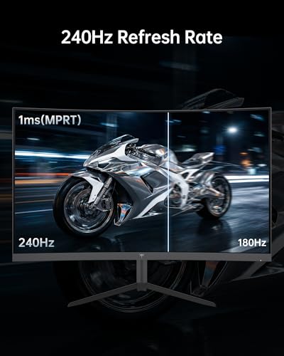 Image of KTC 24 Inch Curved 240Hz Gaming Monitor, FHD 1500R Curved Computer Monitor 1080P, 3000:1 Contrast, Adaptive Sync, HDR, MPRT 1ms, HDMI DisplayPort, Low Blue Light, Tilt, VESA Mount, H24S17P