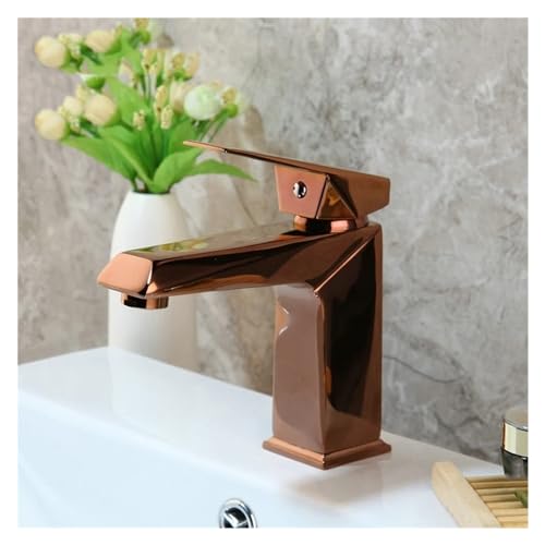 Mélangeur de salle de bain or rose moderne pour robinet d'évier