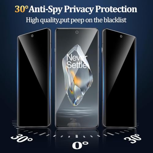 Image of (2 Pack Privacy Screen Protector for OnePlus 12 5G (6.82″) | Anti-Spy Full Coverage Flexible Film | Fingerprint Unlock Compatible | Bubble-Free | Scratch Resistant