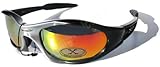 X Loop High Profile Runners Cycling Sunglasses (Silver/Black w Sunset Revo Lens, Black)