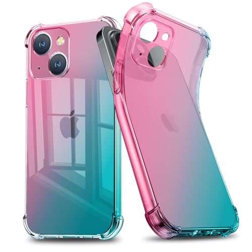 TMUJWS �Ή� iPhone 15 Plus �p�̃P�[�X �V���R�� �N���A �O���f�[�V���� �\�t�g�p�̃J�o�[ ���^ �y�� �ϏՌ� �S�ʕی� tpu �l����C�Փ˖h�~ �����Y�ی� �C�菝�h�~ �A�C�z��15 plus �p�̃P�[�X �l�C �g�уJ�o�[ �s���N+