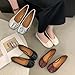 ZQW Women’s Tabi Shoes Split Toe Wide Width Ballet Flats Bow Decor Wrinkled Metallic Lightweight Comfortable Dressy Casual Daily Walking Shoes (10,Black)
