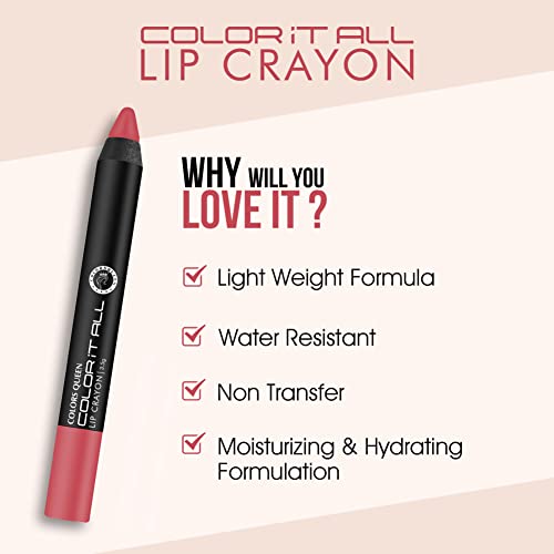 Image of Colors Queen Color It All Long Lasting Pack of 3 & Get 1 Free Crayon Lipsticks for Women | Up to 18 Hours Stay | Creamy Matte Finish | Smudge Proof(Night Out, Nude It, Keep It Fun & Third Date,3.5g)