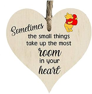 Walt Disney Winnie The pooh Heart Quote Wooden Heart Shape Plaque Gift Sign htc142