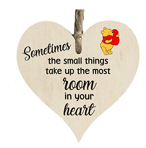 Walt Disney Winnie The pooh Heart Quote Wooden Heart Shape Plaque Gift Sign htc142