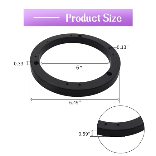 Image of Universal 6 inch Car Door Speaker Mounting Ring Spacer Adapter Fit ABS Car Stereo Speaker Spacers (2 Pcs)
