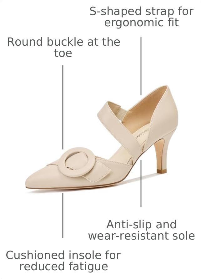 Image of Women's Pointed Toe Heels with Bow Pearl, 3.15 inch Kitten Heels Slip on Stiletto Pumps for Designer Dress Shoes