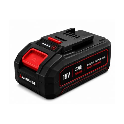 Batería de 18 V 8,0 Ah compatible con Einhell Power X-Change – Batería de ion de litio de alto rendimiento con indicador LED de estado de carga – Batería de repuesto para herramientas eléctricas de 18