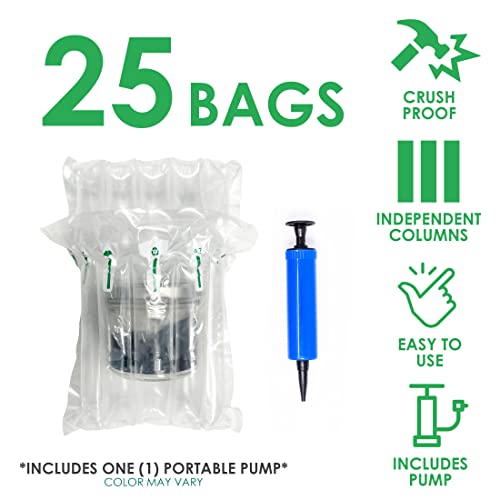 Innovative Haus Pack Of 25 7 Inch X 8 Inch Inflatable Air Pillow Pouch Protectors With Free Pump For Heavy Duty Packing And Shipping Packaging Supplies. Protect Fragile Items For Moving And Storage #TOP1