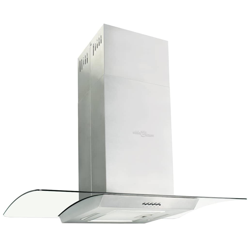 vidaXL Insel-Dunstabzugshaube 90 cm Edelstahl 756 m³/h LED