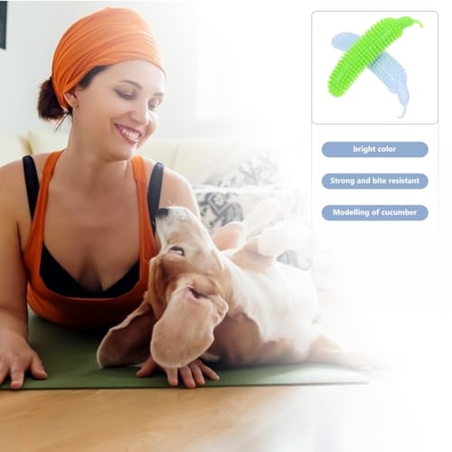 Image of balacoo 2pcs Cucumber Shape Dog Chew Toys Interactive Pet Plaything for Puppies and Fun for Mental Helps Reduce Destructive Behavior