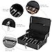 Cash Box with Money Tray and Lock, Metal Money Box for Cash Register, Large Cash Lock Box for Money Safe Includes 5 Slots Coin Tray with Cover, 4 Bill Slots, 4 Keys, 11.8
