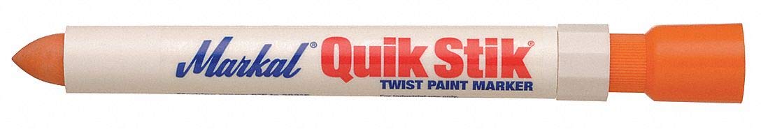 Markal 61071 Quik Stik Twist Long-Lasting Solid Paint Marker, Orange (Pack of 12)