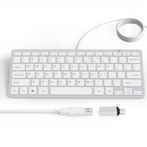 Mini clavier filaire USB anti-fatigue à touches multimédias pour Mac