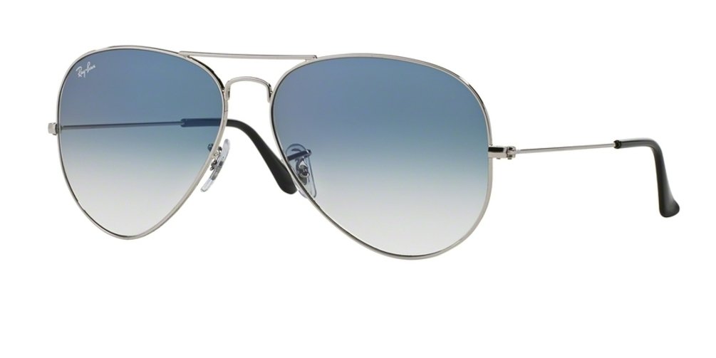 Ray-Ban Sunglasses  Aviator Gradient - Silver Frame Blue Lenses 55-14, RB3025