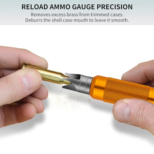 Ludex Case Prep Multi-Tool for Case Trimmer, Crafting Case Pocket Cleaner, Reamer and Chamfer Deburring Tools -Reloading Tool for .17 to .45 Caliber (orange color)