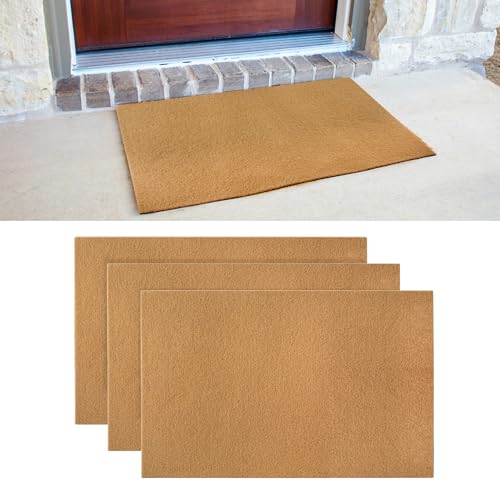 3 Pack Blank Door Mats 30x17 Inch Artificial Coir Doormats Outdoor for Crafting Plain Door Mat for Painting Welcome Mat for Indoor/Outdoor Use Front Porch Entryway Non-Slip Rubber Backing