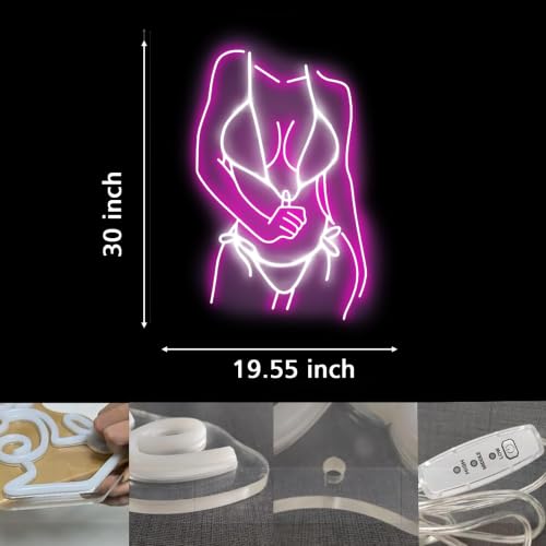 Image of Women Neon Sign 30 inches Bikini Body Led Neon Signs Lady Light for Bedroom, Living Room, Home, Bar Shop Wall Decor Gift