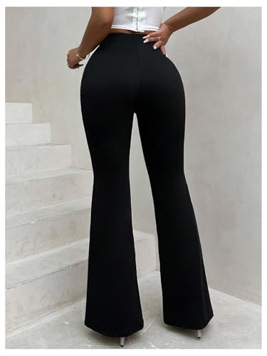 Women's Floral Lace Flare Pants See Through High Waisted Bell Bottoms Trousers Streetwear2