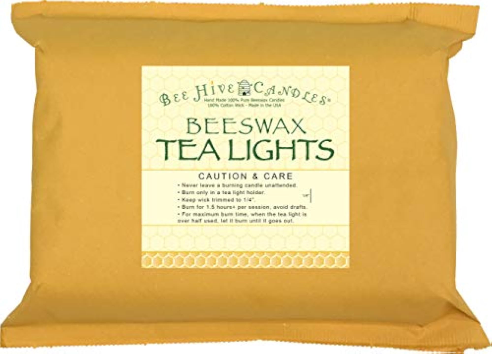 24-Pack 100% Pure Beeswax Tea Light Candles