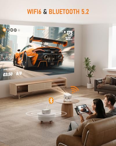 【Netflix Licensed & Auto focus Projector】VISSPL Smart Projector with WiFi and Bluetooth, Auto Focus & Keystone Protable Mini Projector with Stand, Native 1080P Netflix Home Theater Projector - Image 6