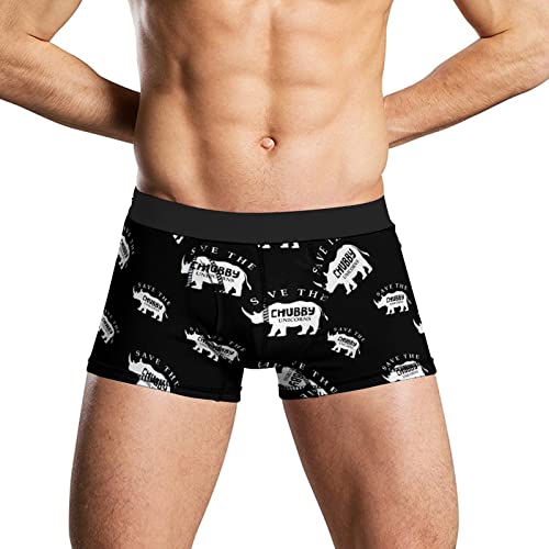 Save The Chubby Unicorns Men's Boxer Briefs Underwear Breathable Panty Underpants