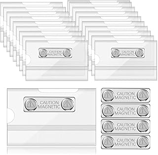 Magnetic Name Badge Holder Magnet Name Tags Identification Card Holder 3.5 x 2.1 Inch Name Badge with Magnetic for Schools Colleges and Corporate Conference (20 Pcs)