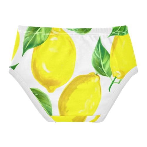 Toddler Girls Underwear 2t Cotton Panties for Girl Print Briefs Girls Undies Watercolor Yellow Lemons2