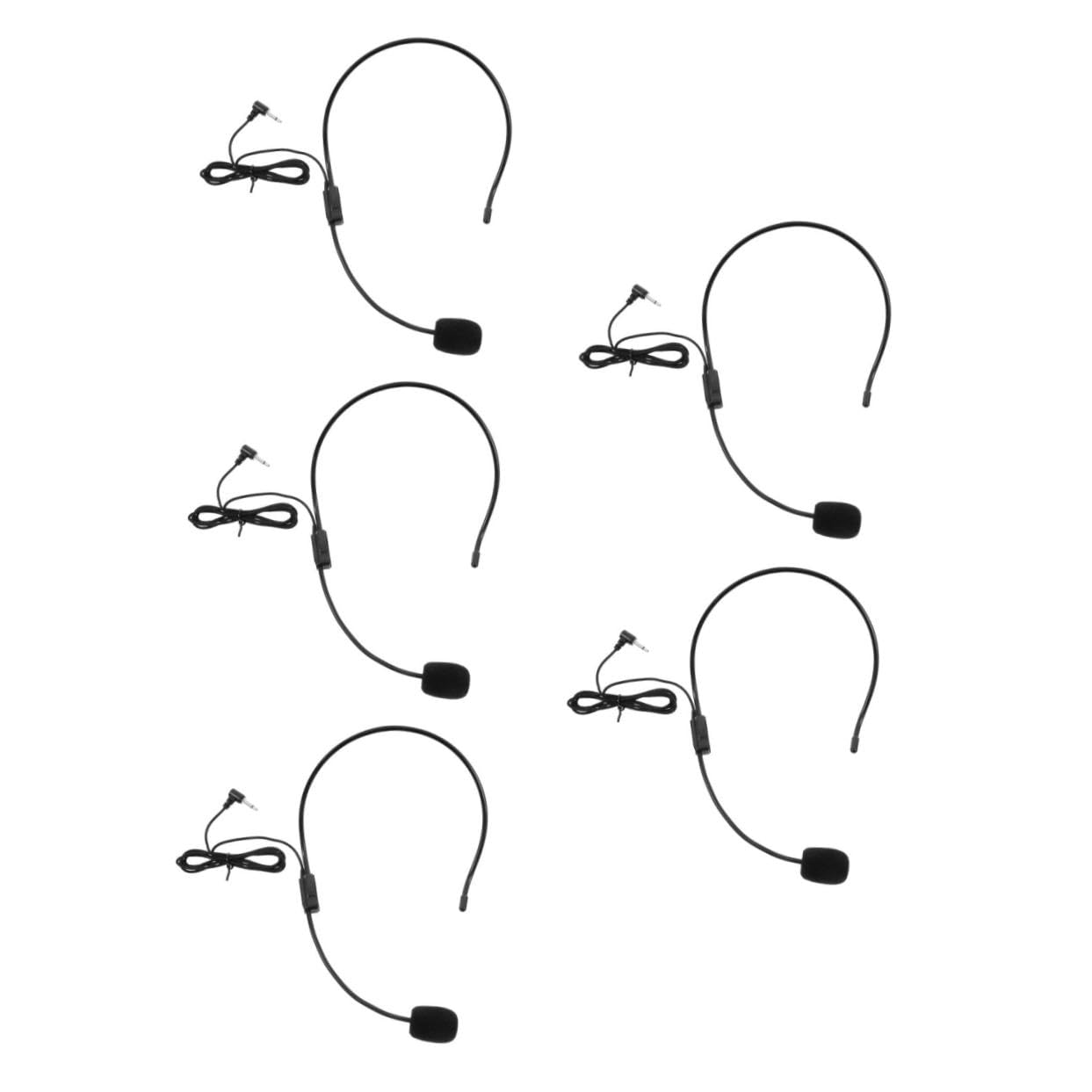 Levemolo 5pcs High-Fidelity Ear Microphone Headset 3.5mm Voice Amplifier for Stage Use Comfortable and Durable