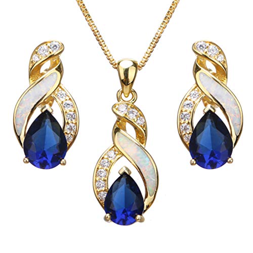 Hermosa Jewelry Sets Australian Created Opal Necklace Earrings Mother's Day Gifts Jewelry For Mom (Js5) #TOP20