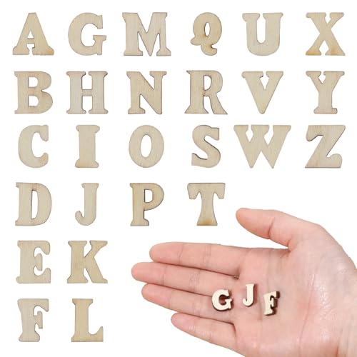 cobee 208Pcs Wooden Letters Small Wooden Letters 0.6 Inch Wood Burning Letter Woodens Alphabet for Crafts Unfinished Wood Woods Alphabet Letter Kits for Arts DIY Craft Home Decor