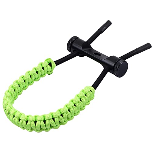 SOPOGER Archery Bow Wrist Sling Adjustable Hunting Wrist Strap Braided for Compound Bow Target Shooting Accessories (Green)