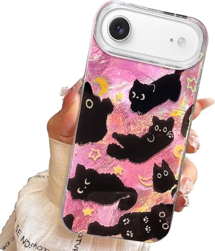 Étui de protection antichoc iPhone 17 Air au motif chat noir esthétique