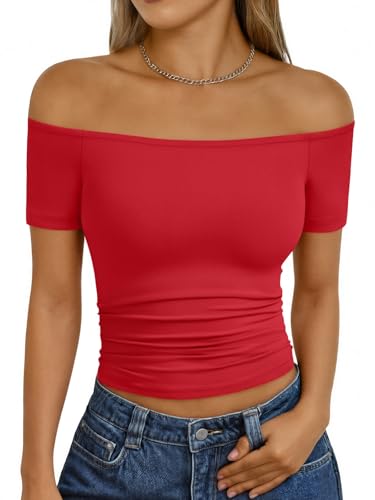 Trendy Queen Summer Off The Shoulder Tops for Women...